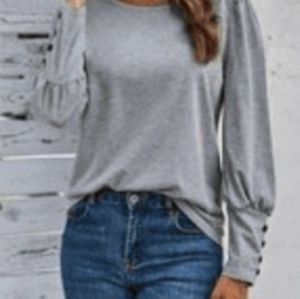 NWOT gray long sleeve top